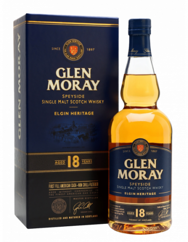 GLEN MORAY " AGED 18 YEARS" Single Malt Whisky (70CL)